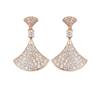 Fan-shaped Zircon Skirt Earrings Exquisite Super Flash Temperament Versatile Stud Ear Wedding Party Jewelry