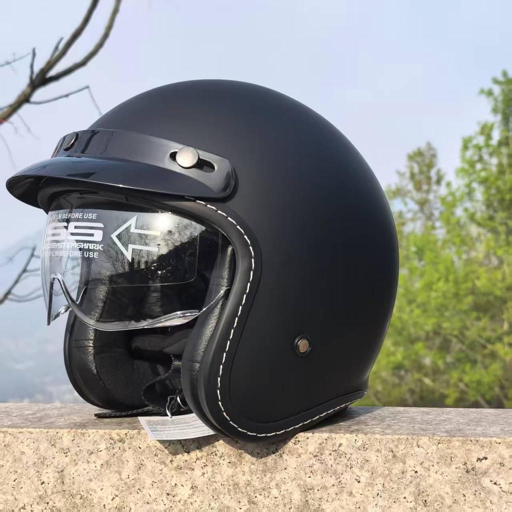 3C Certified Retro Motorcycle Helmet, Universal Three-Quarter Design for Men & Women, Suitable for All Seasons
