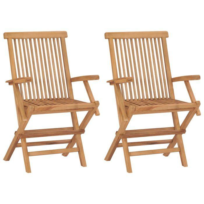 VidaXL Lot de 2 Chaises de Jardin avec Coussins, Sièges de Terrasse, Chaises de Salle à Manger, Meubles de Patio Extérieur, 3062503