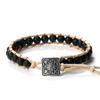 Vintage Bohemian Handmade Hemp Rope Bracelet Imperial Stone Beaded 3D Bead Charm Bangle