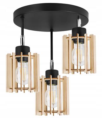 NOWOCZESNA DREWNIANA wisząca lampa sufitowa LED