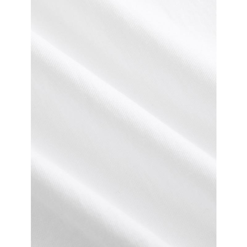 European Size Women'S T-Shirt-White Tee with Leopard Print 'L' & Pumpkin Accent - Breathable Everyday Casual Outfit - Soft Round Neck Short Sleeve Top