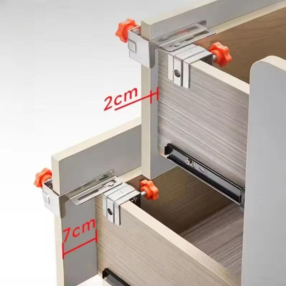2pcs Adjustable Drawer Front Clamps For 10-30mm Thick Panels Stainless Steel Drawer Fixing Clips For Cabinet Drawer Front Mounting Installation