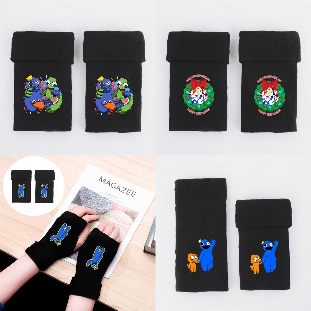 Rainbow Friends Half Finger Gloves Warm And Stylish For Autumn And Winter