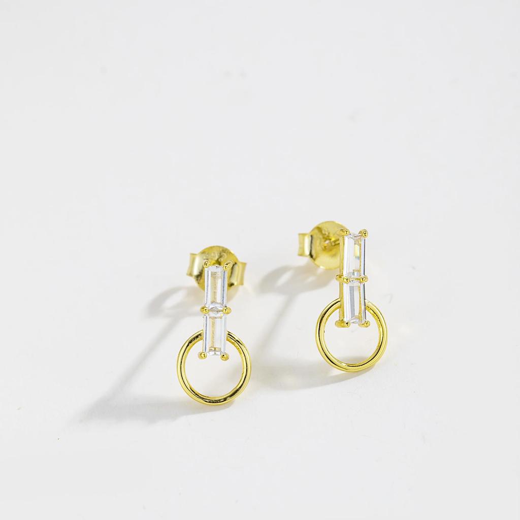 ANDYWEN 925 Sterling Silver Circle Zircon CZ Luxury Stud Earring Fine Jewelry