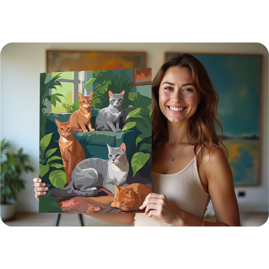 Paint By Number Picture 40X50 Cm Massido Cats