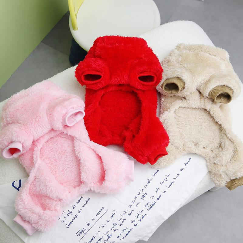 Cute Pet Clothing Teddy Small Dog Dog Clothing Four-legged Autumn and Winter Clothing Thickened and Warm