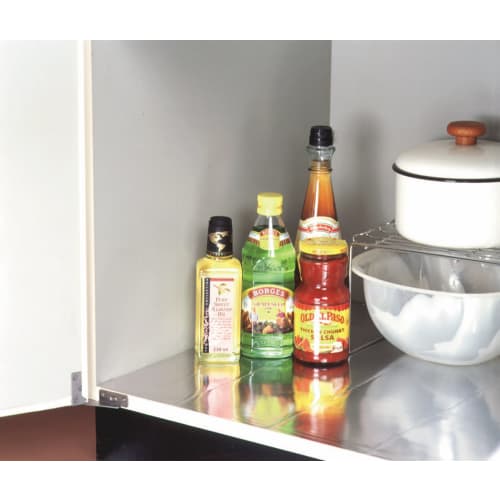 Alphamic Gas Stove Underlay, Thick Aluminum, Silver, Approx. 75cm Wide X 55cm Deep, Double-Sided Aluminum Foil, for Sink Storage Shelves, Pack of 2