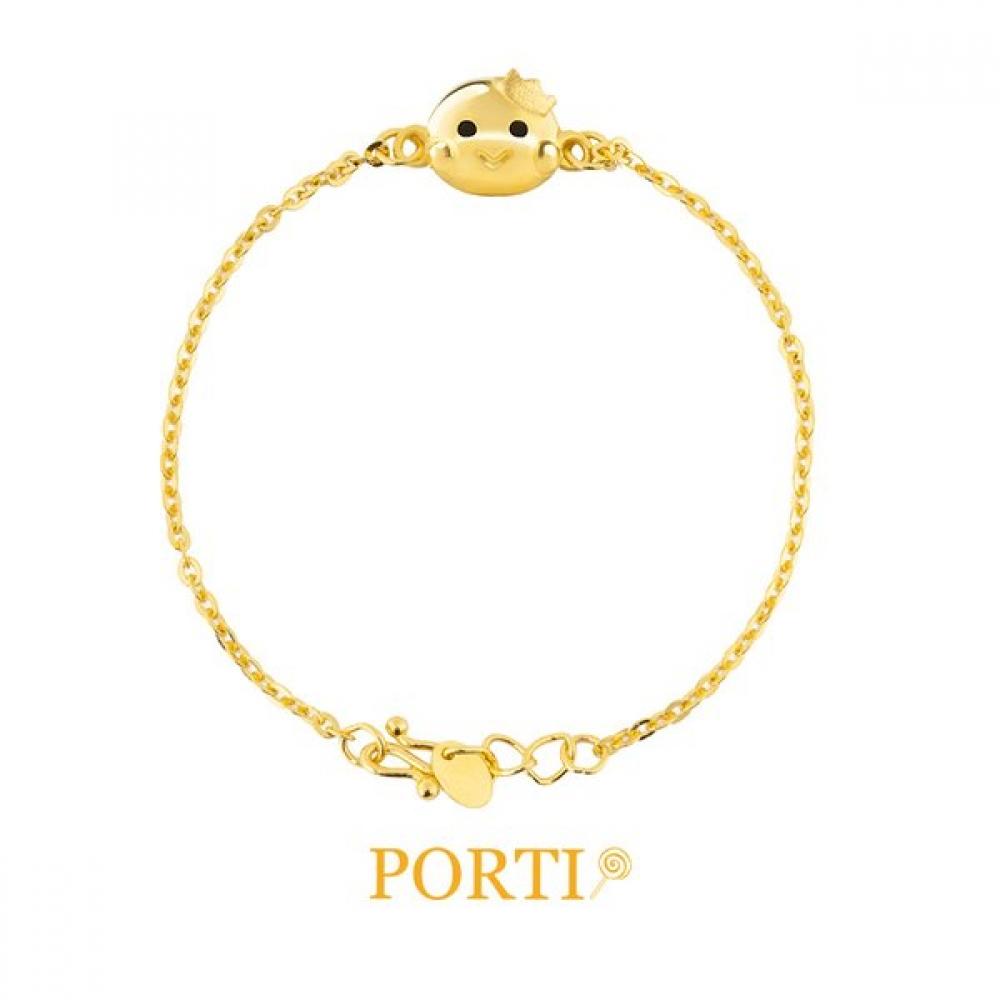Porti 24k Gold 1.875g Snake Crown Chain Bracelet