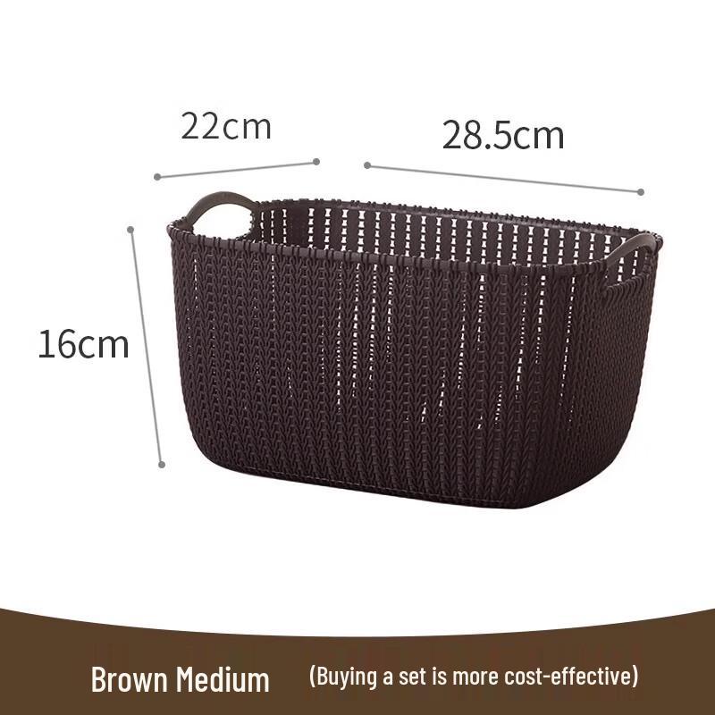 Plastic Imitation Rattan Storage Basket