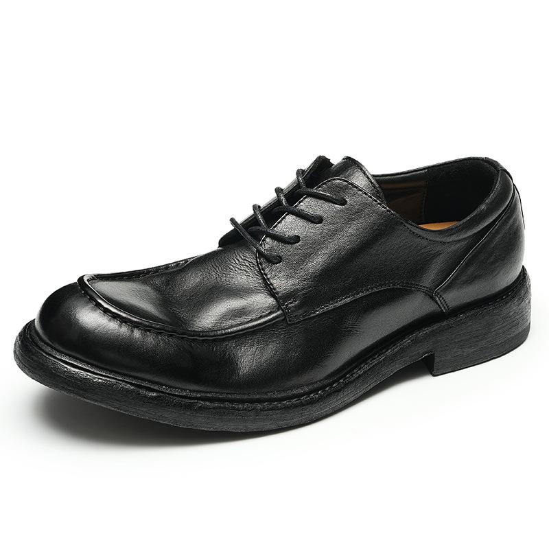 Light Luxury Cowhide Sole Goodyear Handmade Shoes Men's Shoes Genuine Leather Trend Business Shoes Men's British Men's Leather Shoes