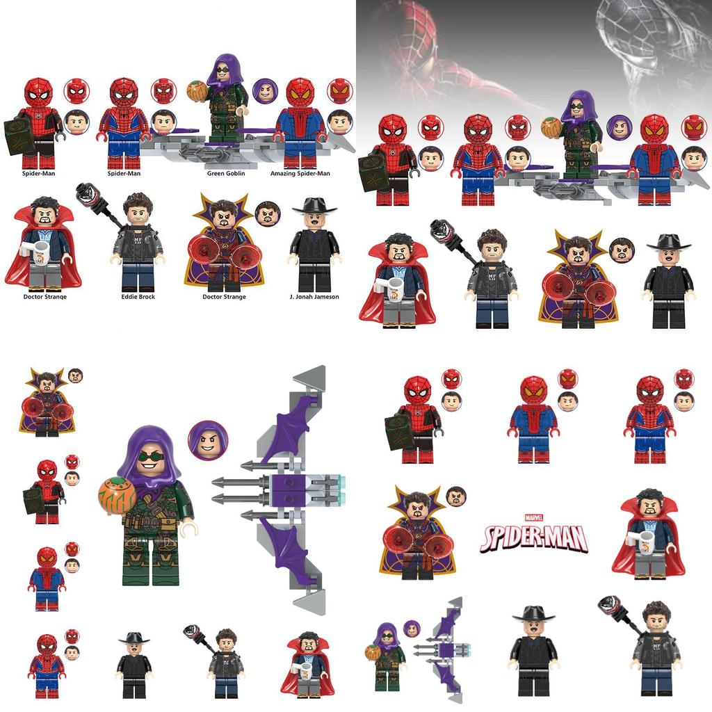 X0331 Spiderman Building Blocks Toy Set With Black And Red Superhero Suit