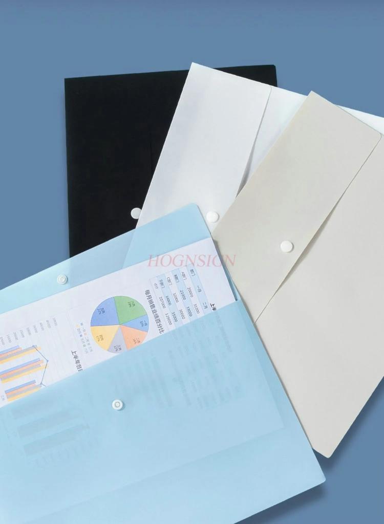 10pcs A4 thick plastic buckle file bag,thick folder, large capacity,office material storage bag, folder file bag