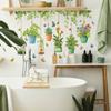 Cartoon Flower and Green Plant Hanging Baskets, Green Leaves, Vines, Butterflies, Home Background and Wall Beautification Stickers