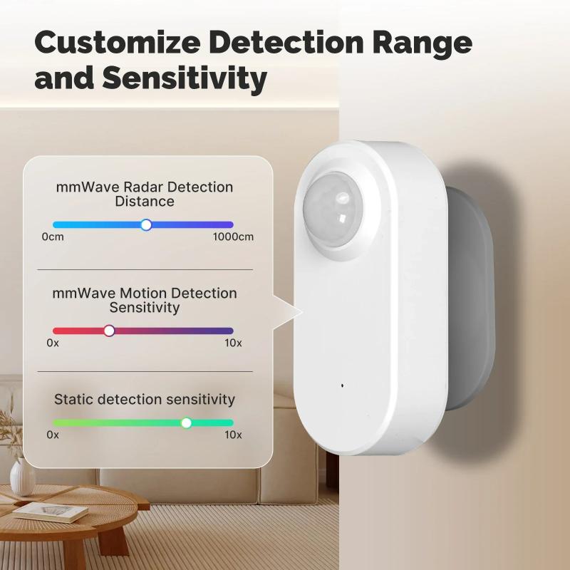 1 Stück MOES Tuya ZigBee Smart Radar 24GHz mmWave Drahtloser Menschliche Anwesenheit PIR Sensor App Fernüberwachung Bewegung & Bewegungslos Erkennung