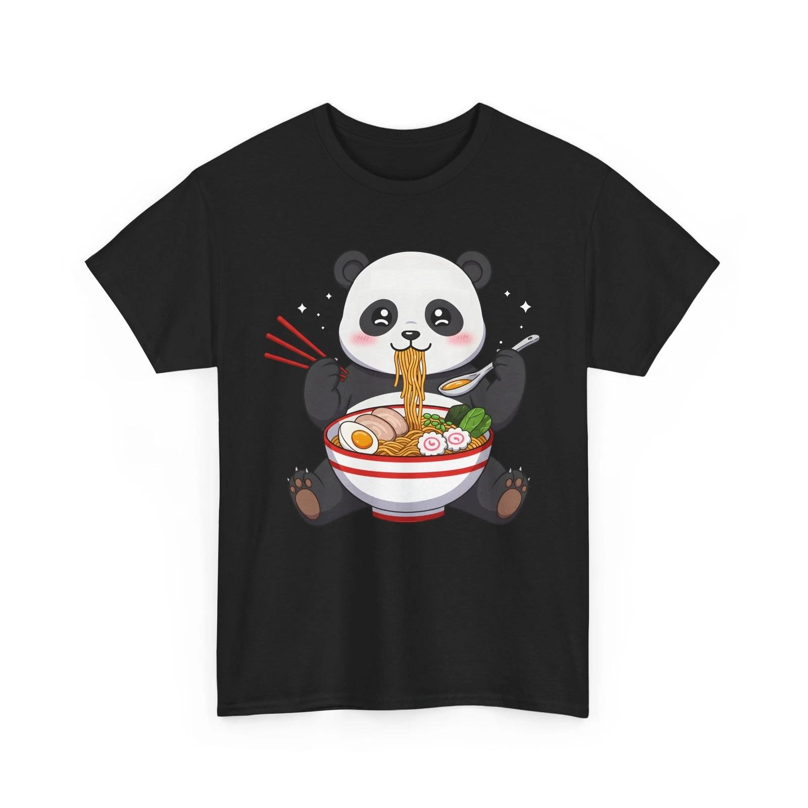 JAPANESE CUTE PANDA EATING-RAMEN T-Shirt | Bushido Samurai Japan Shirt S