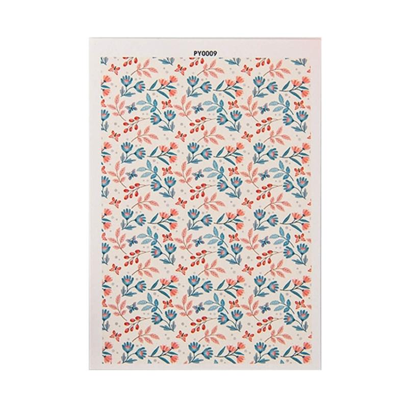 Clay Water Transfer Paper for DIY Clay Earring Jewelry, Floral Clay Transfer Sheet Flower Paper for Pottery Enamel Decal