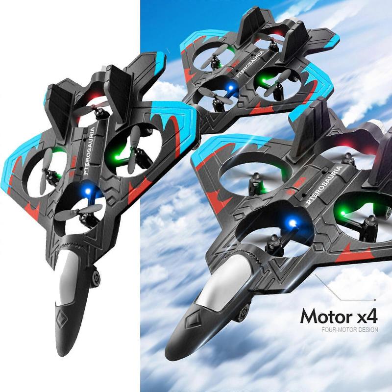 Stunt Remote Control Plane Foam Jet Fighter with LED Lights Remote Control Airplanes for Kids Ages 8-13 Multicolor