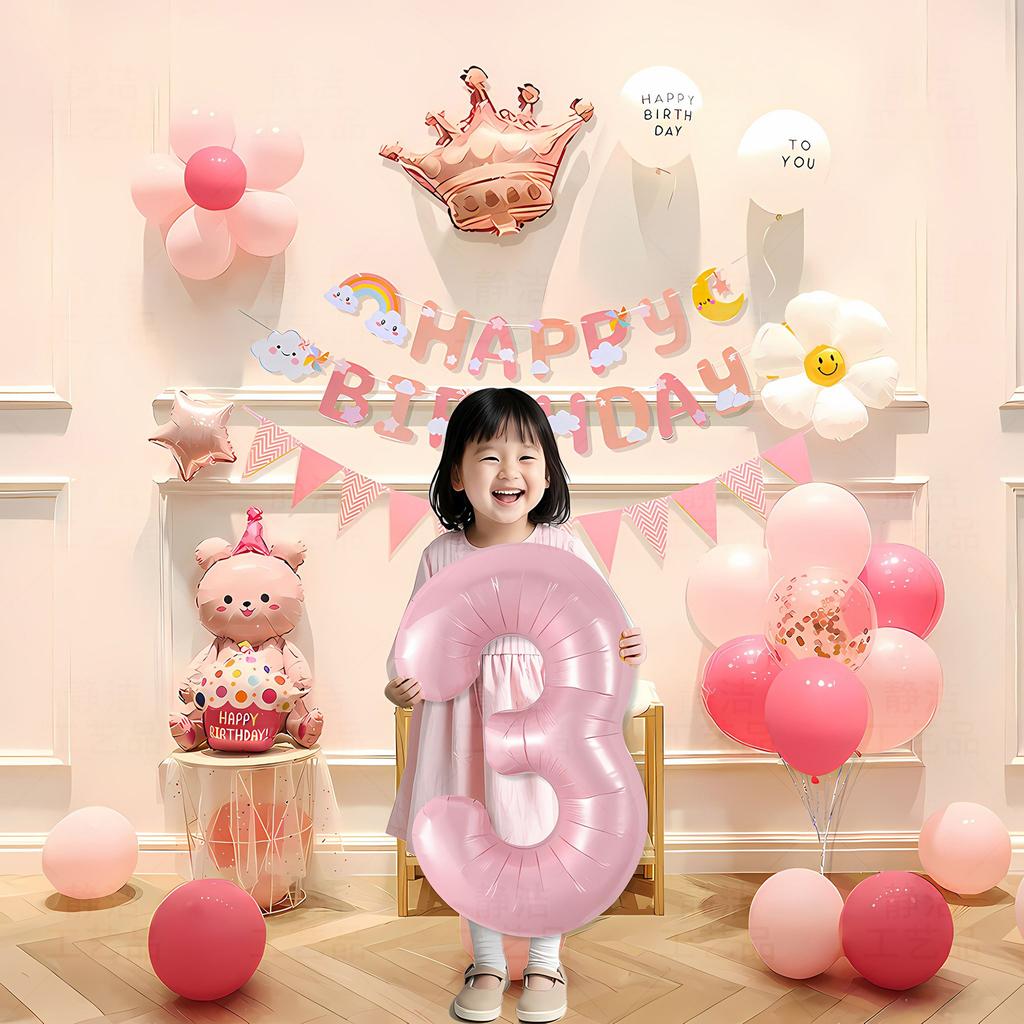 Ins Wind Children'S Birthday Scene Arrangement Decoration Boy Girl Balloon House Party Ceremony Feeling Latex