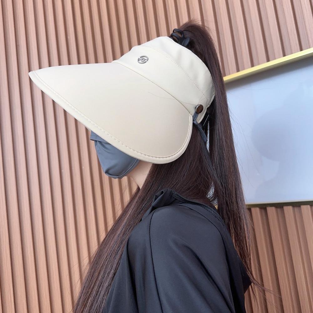 Large Brim Ponytail Cap Summer Beach Fisherman Hats New Women Sun Hat  for Outdoor Travel