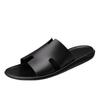 Youth trend two-layer cowhide breathable one-word sandals casual daily versatile simple men's shoes