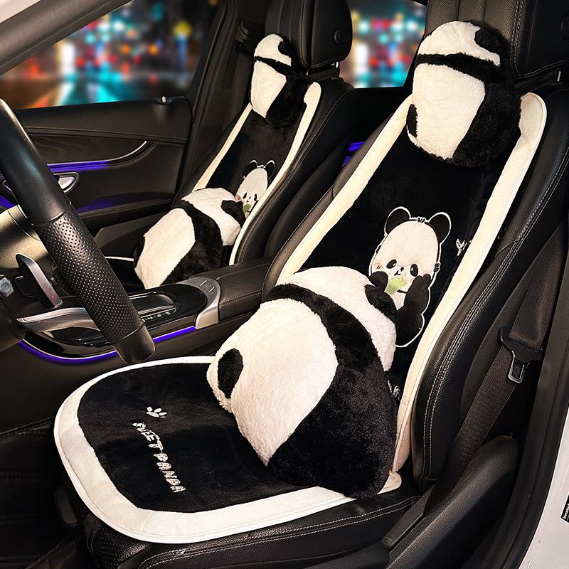 Plush Panda Heated Car Seat Cushion - Universal, Year-Round Comfort