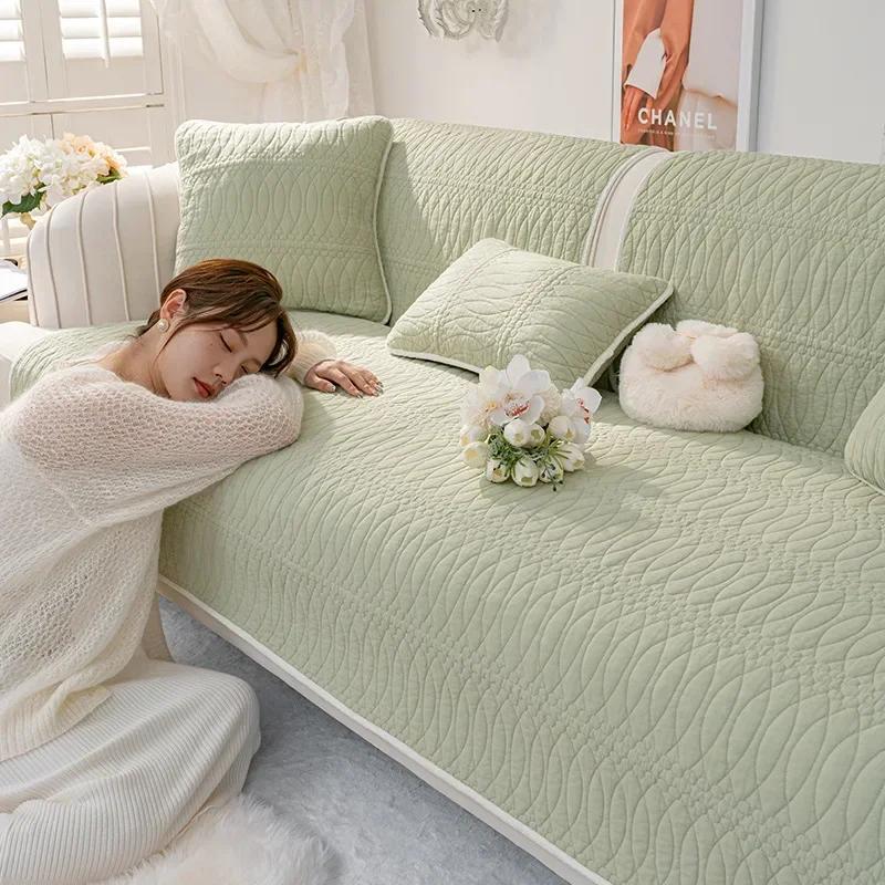 

Новая утолщенная нескользящая диванная подушка, универсальная диванная подушка на четыре сезона, современная и простая бытовая диванная подушка 70x70cm 1pcs зелёный