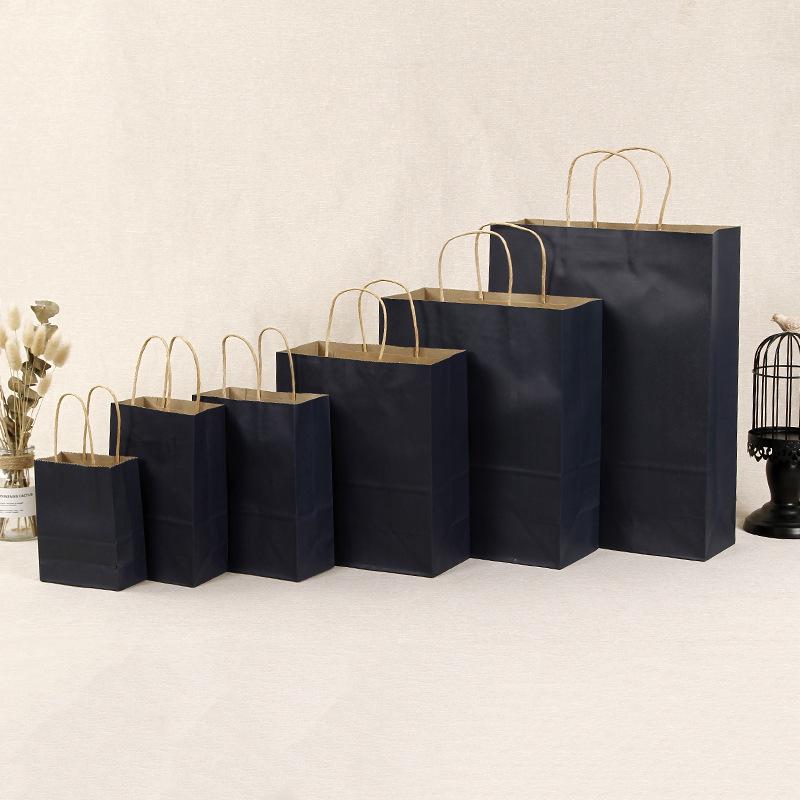 Spot Multi-color Kraft Paper Bag with Handles for Advertising, Gift Packaging, and Shopping, with Custom Printed Logo