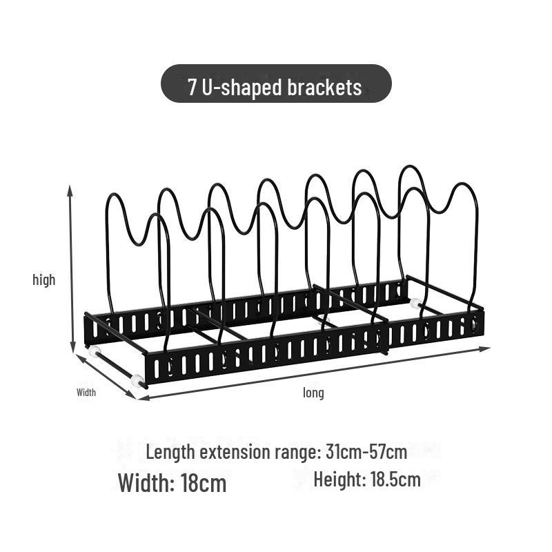 Retractable Pot Lid Rack for Kitchen Countertop Storage