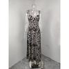 Women Fashion Sexy Leopard Print High Waist Spaghetti Strap Long Dress