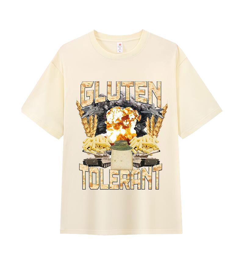 

Gluten Tolerant Funny Gift for Gluten Intolerant Tshirt Men Women Vintage T Shirt Casual ONeck Short Sleeve T Shirts 4XL