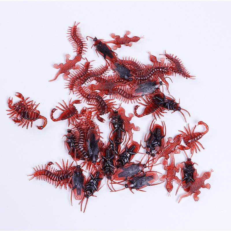20pcsInsect Halloween Fright Toy, Realistic Cockroach Prank Toy, Surprise Soft Cockroach Toy