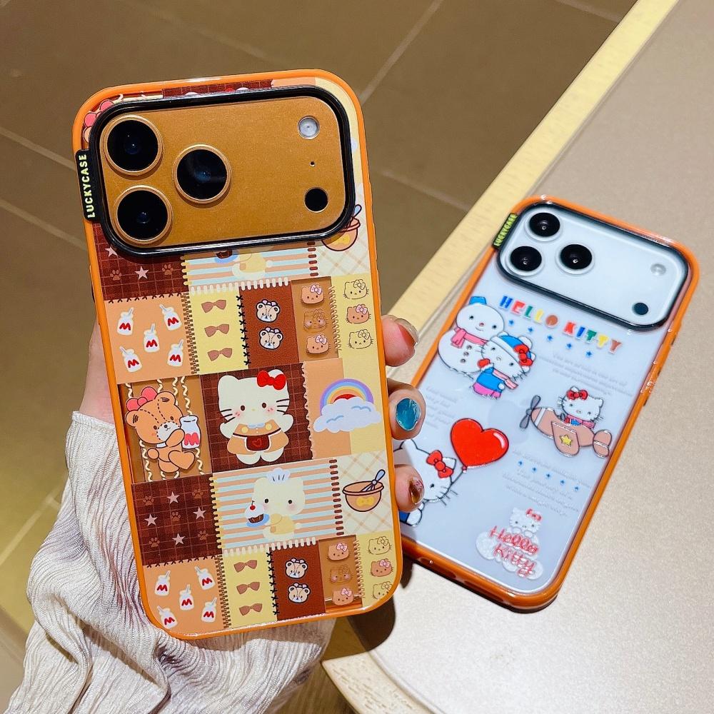 4 Types Of Autumn And Winter KT Cat Phone Cases Suitable For iPhone 17 16 15 14 Pro Max Case Cute Cartoon Shockproof Cover