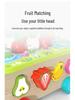 Kids' Wooden Geometric Shape Puzzle & Educational Toy Car with Orchard Picking, Carrot Pulling, and Fishing Game