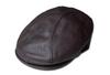 [New York Hat] 9250 LAMBA 1900 Lamba 1900 Leather Hunting Cap Black Dark Brown White Men's Women's (L-XL, Dark Brown)