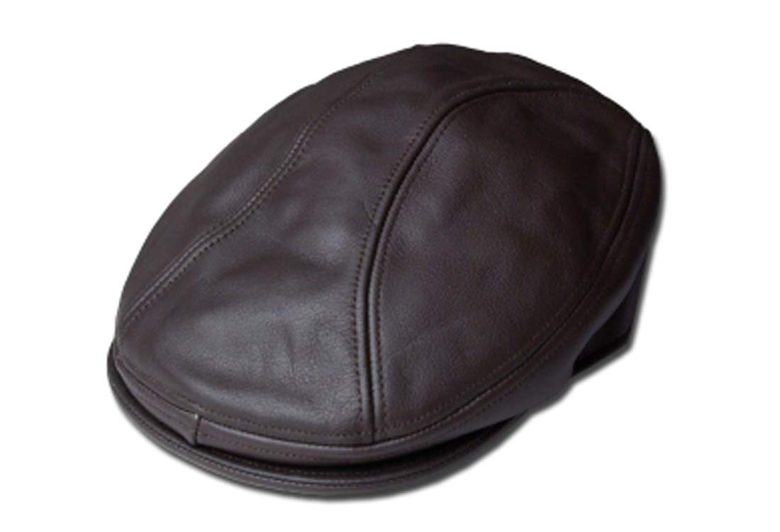 

[New York Hat] 9250 LAMBA 1900 Lamba 1900 Кожаная охотничья кепка Черный Темно-коричневый Белый Мужская Женская (L-XL, Темно-коричневый)