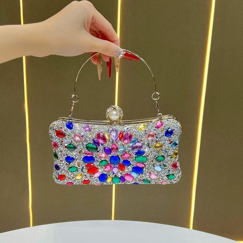 Diamond-studded Evening Bag for Ladies, Fashionable Handbag, Light Luxury Crossbody Bag, Glittering Diamond Clutch Bag