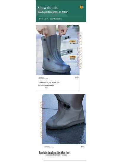 Waterproof Non-Slip Silicone Shoe Covers for Men and Women - Thickened Wear-Resistant Rain Boots