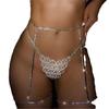 Sexy Body Chain Diamond Round Thong Waist Chain Luxury Rhinestone Bikini Panty Set Body Chain