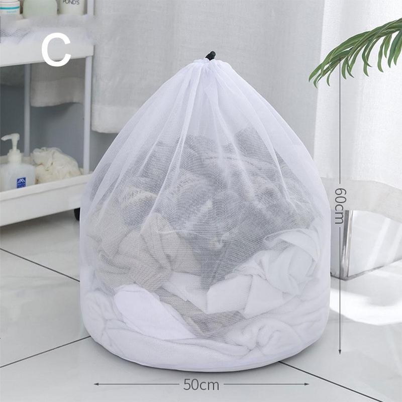 Drawstring Mesh Bag Laundry Bag Washing Large Capacity Mesh Wash Bag for Blouses, Hosiery, and Underwear for Travel and Laundry