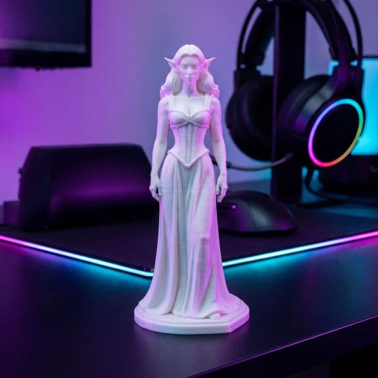 3D-gedruckte Zauberin Figur Schnitzerei Elfenohren Frauen Statue Skulptur Heim Büro Bücherregal Schreibtisch Dekoration Ornament