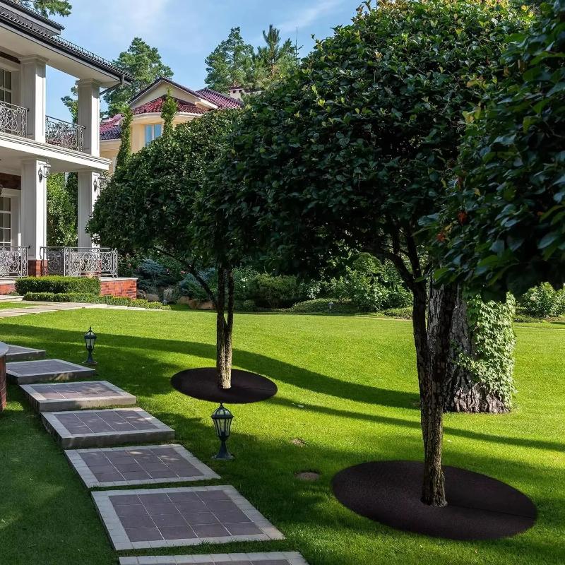 20PCS Weed Mat Non-Woven Tree Mulch Ring Tree Protector Mat Reusable Weed Barrier for Weed Control Root Protectio