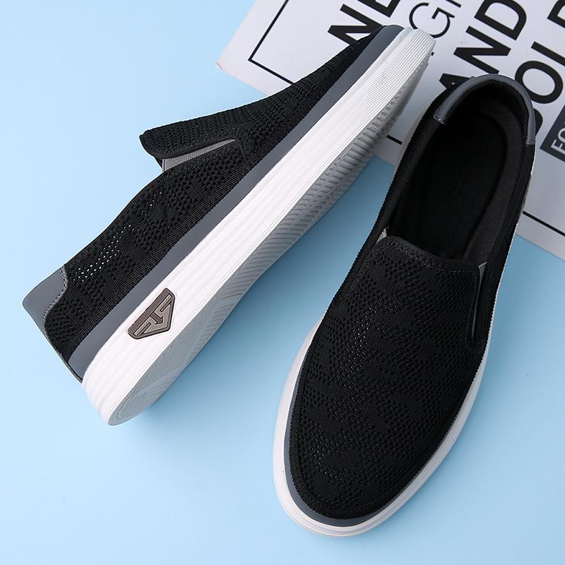 2025 Summer Slip-On Plus Size White Loafers: Non-Slip Soft Sole Casual Shoes for Middle-Aged Men