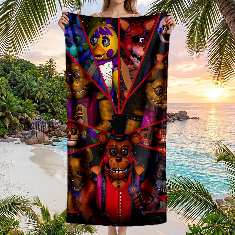 Freddy Bear Fashion Beach Towel: Ideal for Summer Adventures Soft, absorbent and quick drying suitable for swimming and bathing
