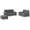 Vidaxl 3-Cz. Relaxation Set With Cushions, Dark Grey, Fabric