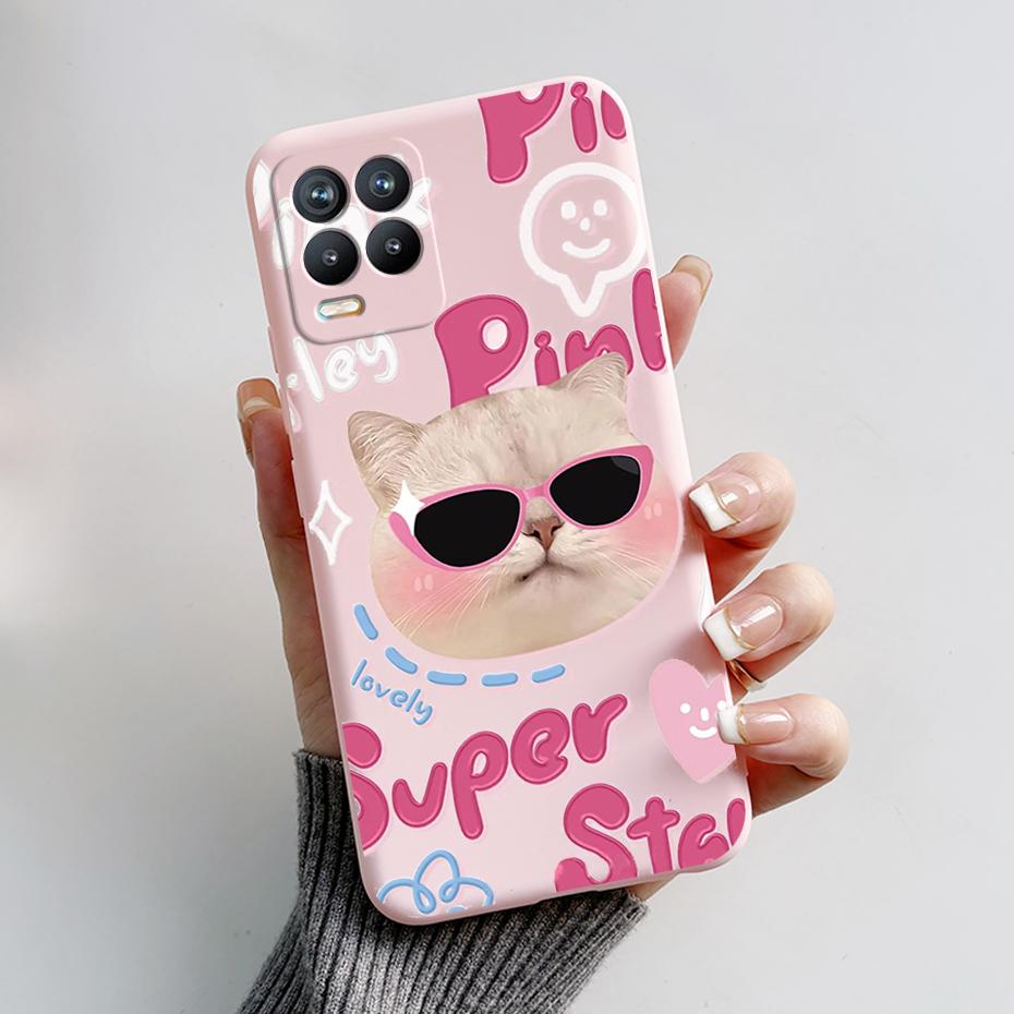 For Realme 8 Case Bear Cartoons Cat Cute Cover Coques For Realme 8 Pro Phone Cases Cover Realme8 5G Realme 8i Fundas Soft Capa
