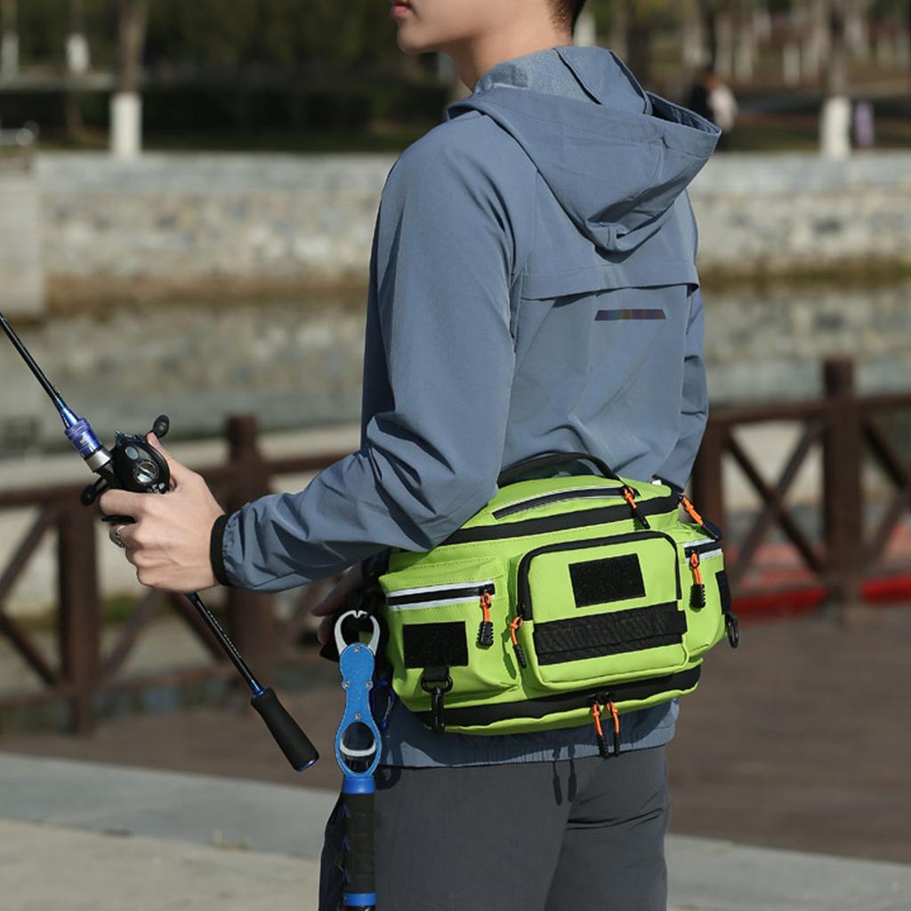 Fishing Waist Bag Expandable Waterproofing Multi Functional Sling Tackle Bag for Men Cycling Fishing