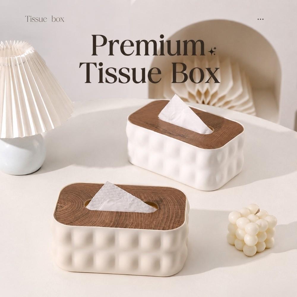 Elegant Tissue Dispenser Large Opening Paper Dispenser Storage Box Desktop Organization