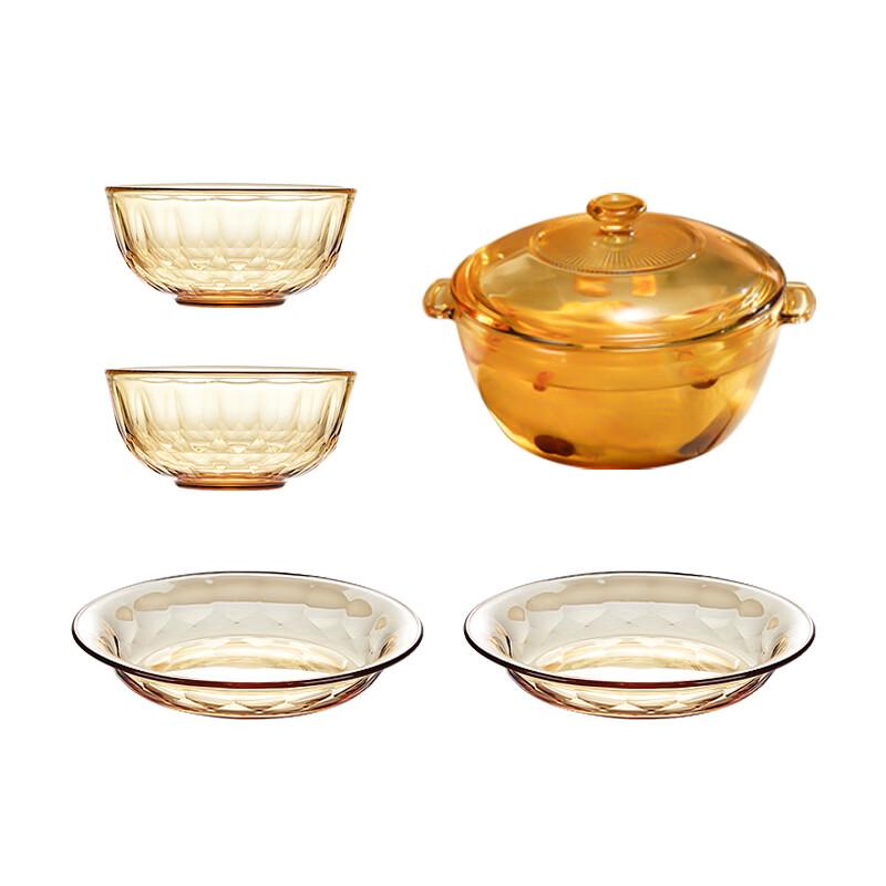 BAILOCK Starlight High Borosilicate Glass 5-Piece Dinnerware Set