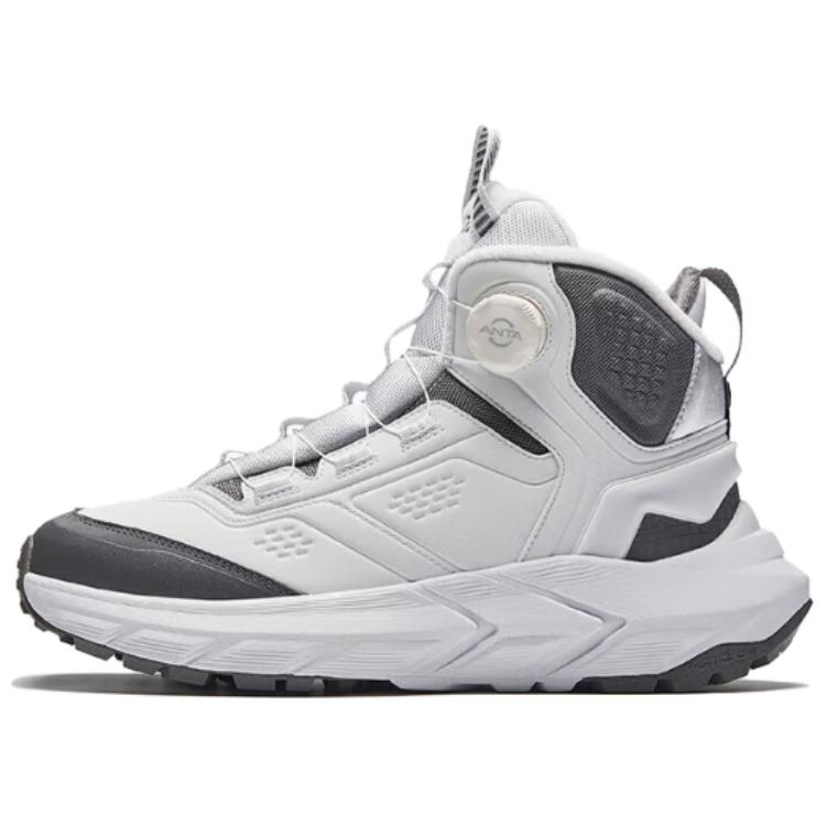 ANTA Exploration Series Men Outdoor Waterproof Hiking Shoes White Gray Black 112618931-2